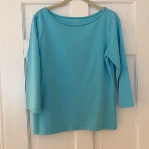 Talbots Turquoise/Blue 3/4 Sleeve Shirt